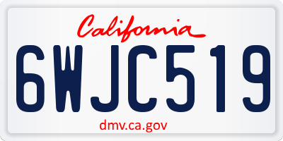 CA license plate 6WJC519