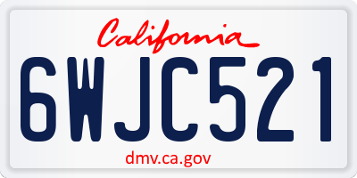 CA license plate 6WJC521