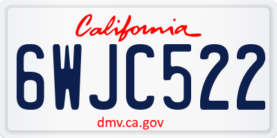 CA license plate 6WJC522