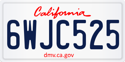 CA license plate 6WJC525