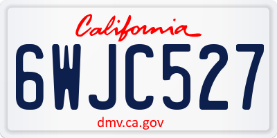 CA license plate 6WJC527