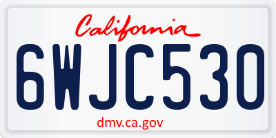 CA license plate 6WJC530
