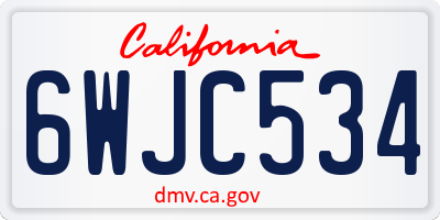 CA license plate 6WJC534