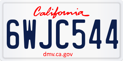 CA license plate 6WJC544