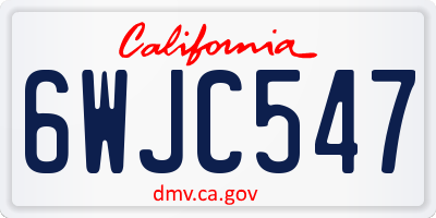 CA license plate 6WJC547