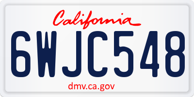 CA license plate 6WJC548