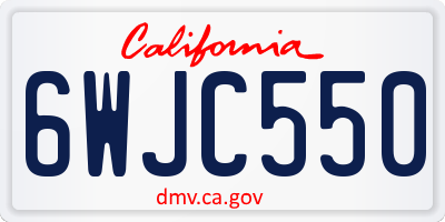 CA license plate 6WJC550