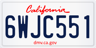 CA license plate 6WJC551