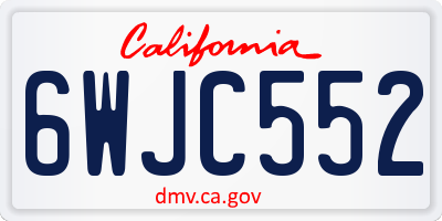 CA license plate 6WJC552