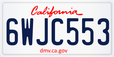 CA license plate 6WJC553