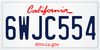CA license plate 6WJC554