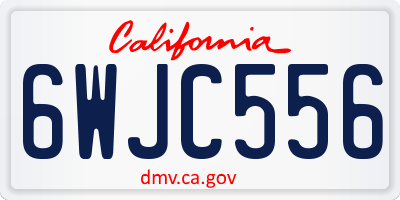 CA license plate 6WJC556