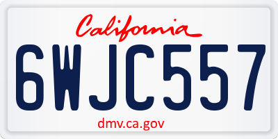 CA license plate 6WJC557