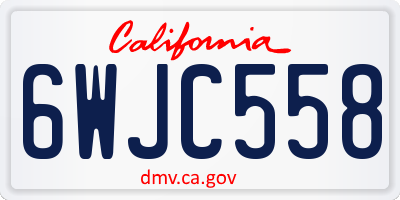 CA license plate 6WJC558