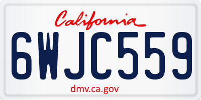 CA license plate 6WJC559