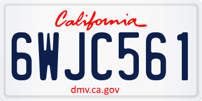 CA license plate 6WJC561