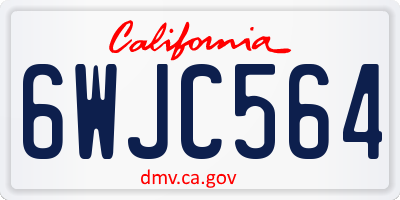 CA license plate 6WJC564