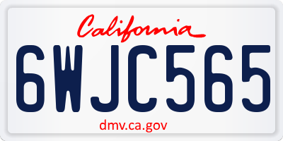 CA license plate 6WJC565