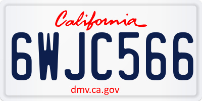 CA license plate 6WJC566