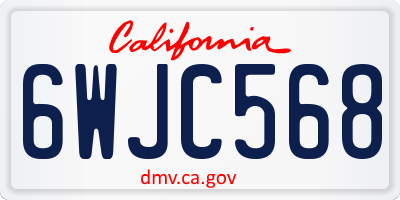 CA license plate 6WJC568