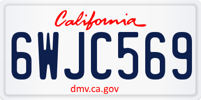 CA license plate 6WJC569