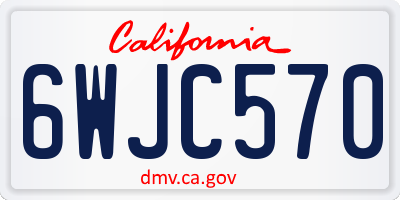 CA license plate 6WJC570