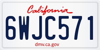 CA license plate 6WJC571