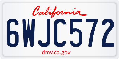 CA license plate 6WJC572