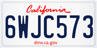 CA license plate 6WJC573