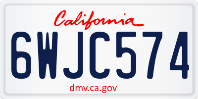 CA license plate 6WJC574