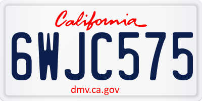 CA license plate 6WJC575