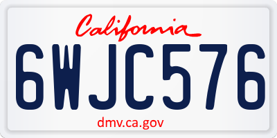 CA license plate 6WJC576