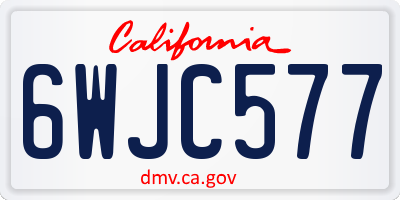 CA license plate 6WJC577