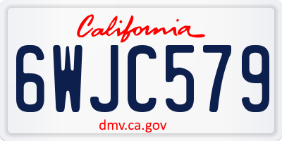 CA license plate 6WJC579