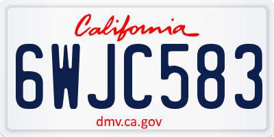 CA license plate 6WJC583