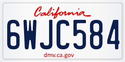 CA license plate 6WJC584