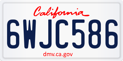 CA license plate 6WJC586