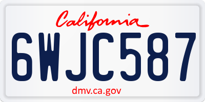 CA license plate 6WJC587