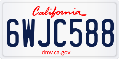 CA license plate 6WJC588