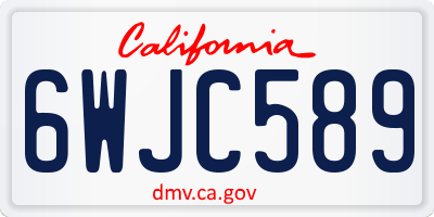 CA license plate 6WJC589