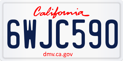 CA license plate 6WJC590