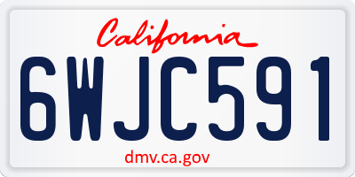 CA license plate 6WJC591