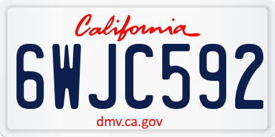 CA license plate 6WJC592