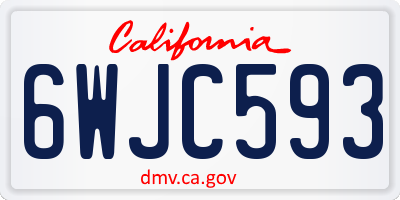 CA license plate 6WJC593