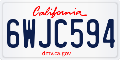 CA license plate 6WJC594