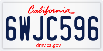 CA license plate 6WJC596