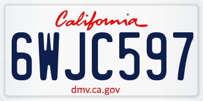 CA license plate 6WJC597
