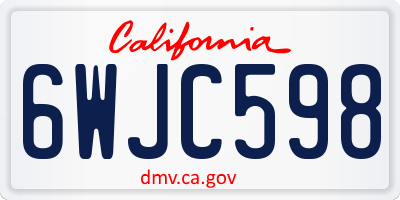 CA license plate 6WJC598
