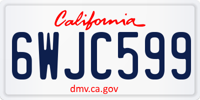 CA license plate 6WJC599