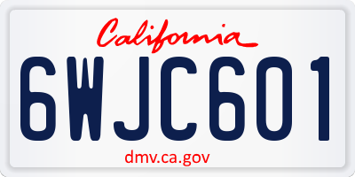 CA license plate 6WJC601